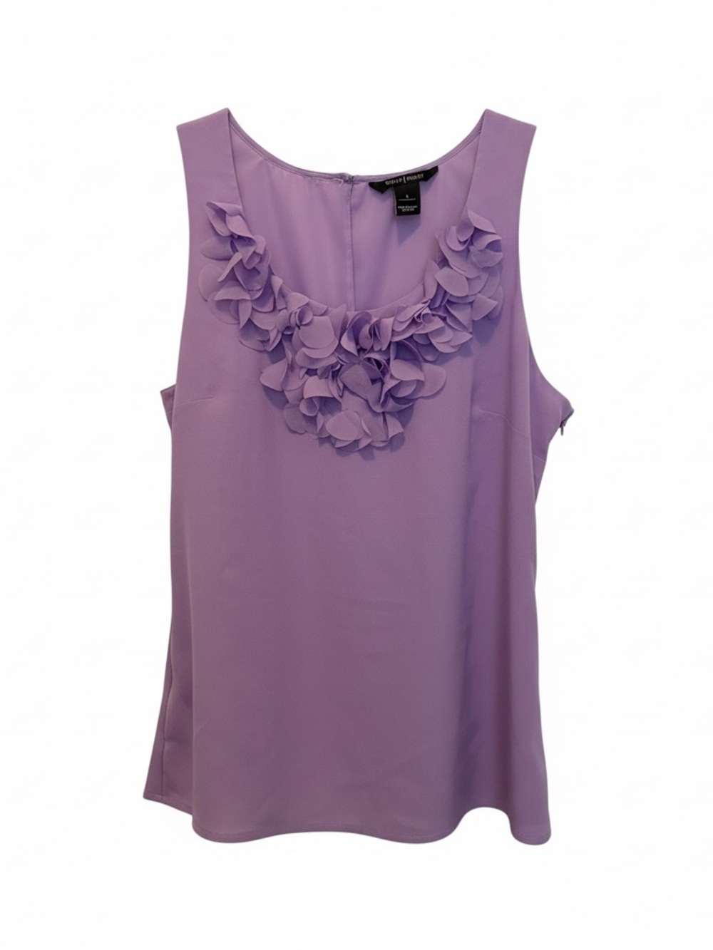 White House Black Market Lavender Floral Appliqué Sleeveless Camisole